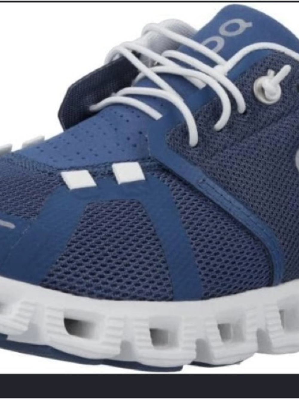On Running Navy and White Woman’s Athletic Mesh Sneakers